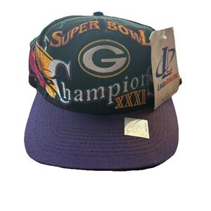 Vintage‎ 90s Logo Athletic Snapback Green Bay Packers Super Bowl Champions XXXI